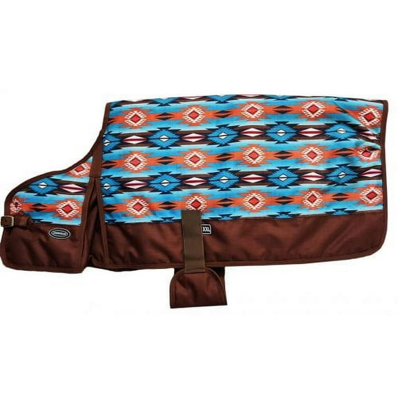 Showman XX-Large Teal & Orange Southwest Design Dog Blanket
