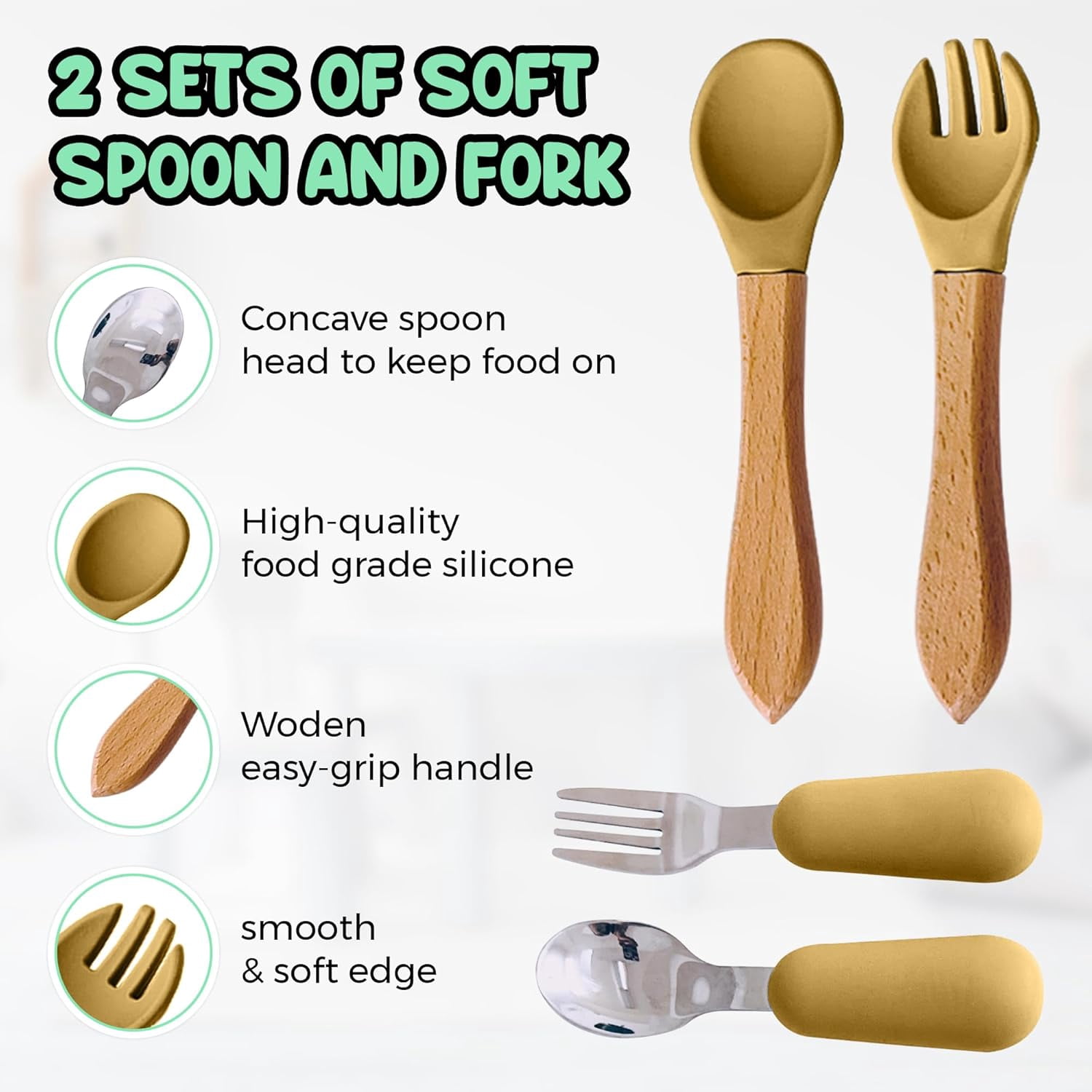Aha Essentials Baby Feeding Set 12-Piece Silicone Beige