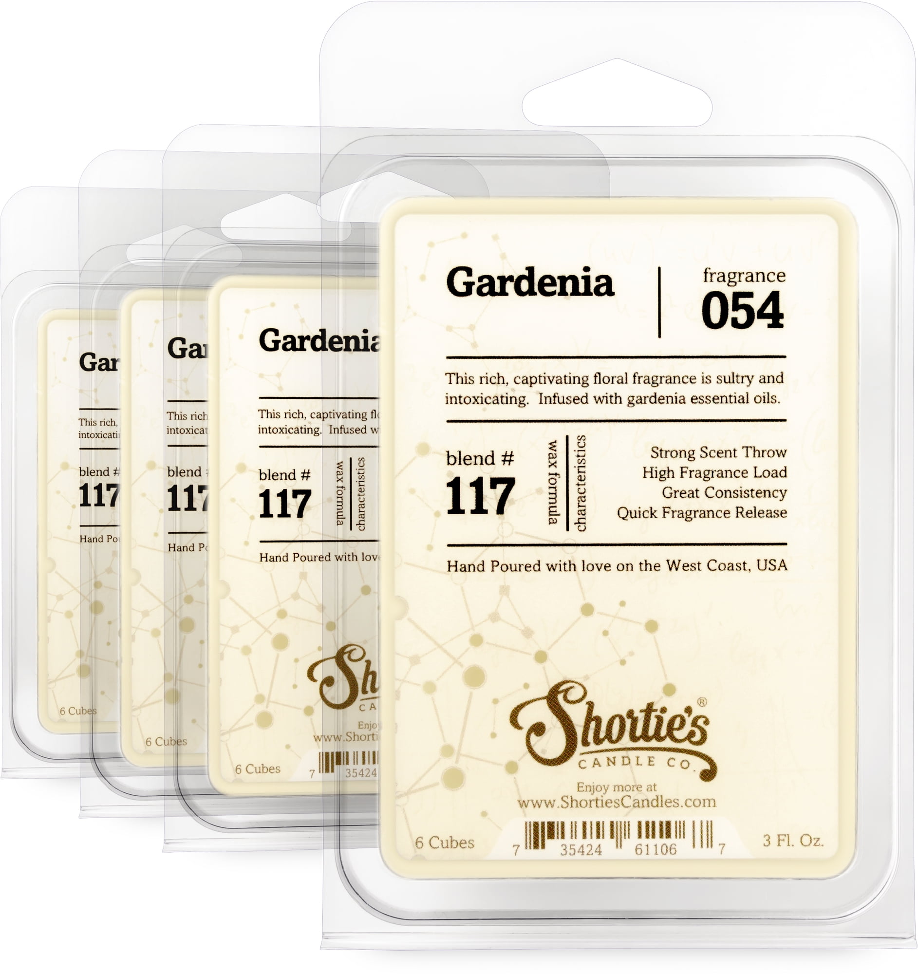 Pure Gardenia Wax Melts Bulk Pack - Highly Scented + Essential & Natural Oils - Shortie's Candle Company