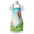 thumbnail image 3 of Grass Apron, Summer Season with Mill and Hot Air Balloon Style Cartoon Design Illustration, Unisex Kitchen Bib with Adjustable Neck for Cooking Gardening, Adult Size, Multicolor, by Ambesonne, 3 of 4