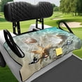 thumbnail image 4 of XYZCANDO Beach Starfish Seashell Golf Cart Seat Cover with 4 Pockets - Universal Non-slip Washable Terry Cloth Cover for 2-Seat Golf Carts, 4 of 8