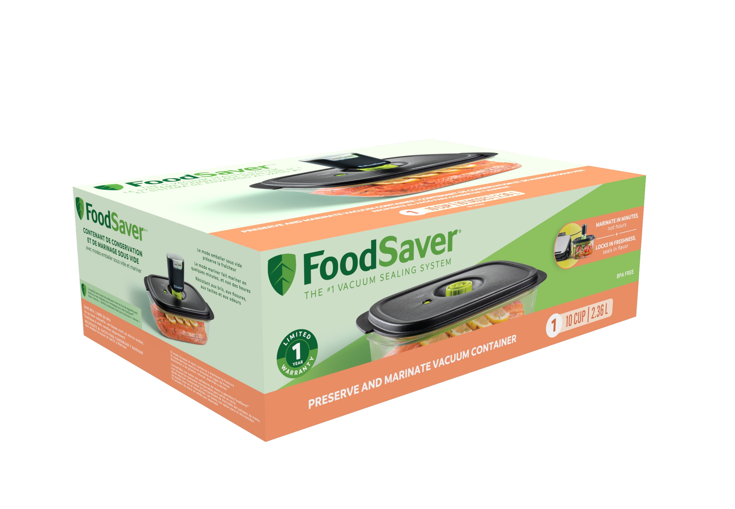 The FoodSaver® Preserve & Marinate Vacuum Seal Containers 