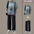 thumbnail image 2 of Conjuntos de pantalones con estampado gráfico para hombre, conjuntos de entrenamiento, camisetas estampadas, pantalones, trajes para hombre, ropa informal de lujo, elegantes, novedosas camisetas y top, 2 of 5