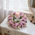 thumbnail image 5 of Candle Wreath Wildflower Candle Holders Wreath Artificial Floral Decoration Ring forWedding Home Table Centerpiece Decor Photography Prop Floral Arrangement Wildflower Candle Ring, 5 of 6