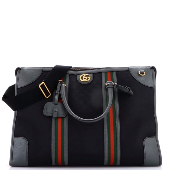 Pre-Owned Bauletto Duffle Bag GG Canvas with Leather Large By Rebag