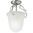 thumbnail image 2 of Progress Lighting Bedford 1-Light Foyer Fixture, Brushed Nickel, Etched Alabaster Glass Shade, 2 of 2