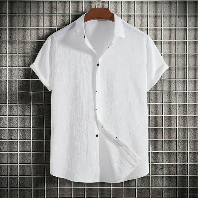 Birdeem Chemise Décontractée pour Hommes à Manches Courtes et Col Rabattu, Fermeture à Boutons, Blouse Hawaïenne