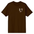 thumbnail image 5 of Godzilla Cherry Blossoms Front & Back Art Adult Brown Crew Neck Short Sleeve Shirt-Large, 5 of 7
