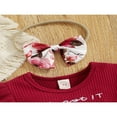 thumbnail image 4 of Barboteuse pour Filles avec Bandeau Imprimé Fleur Manches Volantes Col Rond Jupe d'Été pour Tout-Petits, 4 of 7