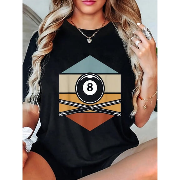 100% Cotton Retro Billiard 8-Ball Pool Billiard - Retro Billiard T-Shirt