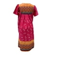 thumbnail image 2 of Loungees Multi-Color Border Print Muu Muu Lounge Dress with 3 Button Bib Yoke​ | Loungees, 2 of 6