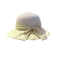 thumbnail image 4 of Women's Elegant Linen-Blend Boater Hat with Large Bow, Sun-Protective Straw Hat for Beach Vacations, Church Events and Summer Outfits, Classic Wide Brim Hat-Green, 4 of 4