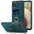 thumbnail image 1 of Feishell Fit for Samsung Galaxy A12 5G Case with 360° Rotatable Ring Holder,Shockproof Drop Resistant Premium Plain PU Leather Soft TPU Card Slots Kickstand Back Protective Phone Case,Blue, 1 of 8