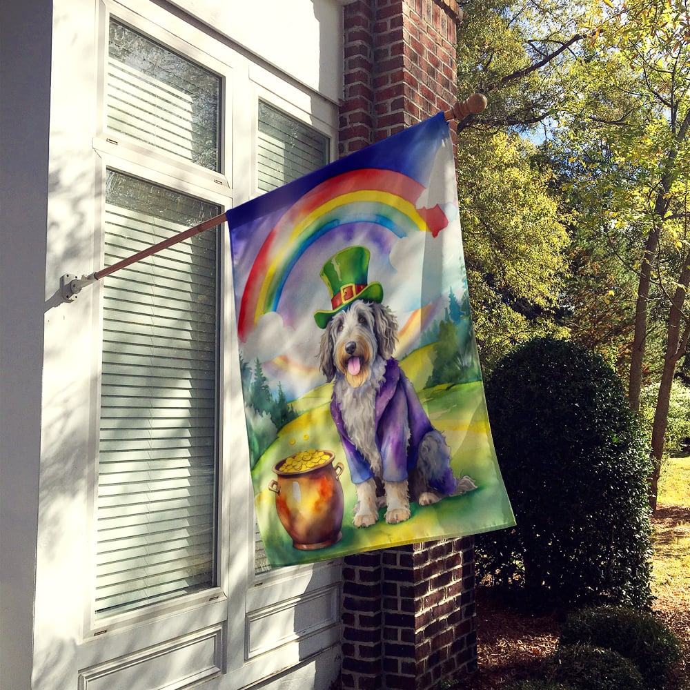 Bergamasco Sheepdog St Patrick's Day House Flag 28 in x 40 in