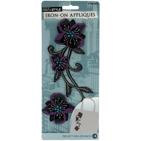 App Vine Blk W Prple Flowers