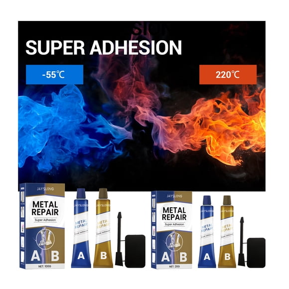 Pegamento de reparación de colada de resistencia industrial para soldadura de metales - Adhesivo epoxi de secado rápido y alta dureza para defectos de hierro, acero y aluminio