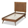 thumbnail image 3 of Baxton Studio Amira Mid-Century Modern Transitional Ash Walnut Finished Wood Twin Size Platform Bed, 3 of 9