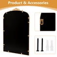 thumbnail image 5 of TBKLEY Arched Wall Mirror for Bathroom, 20"x30" Metal Beaded Frame Decorative Accent Mirror, Baroque Inspired Wall Decor, Gold, 5 of 6