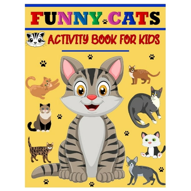 Funny Cats Activity Book for Kids Jumbo Stocking Stuffer of Coloring