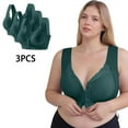 thumbnail image 2 of Fengactive 3PC Front Closure Lace Bras for Women No Underwire Wide Strap Clasp Bra Plus Size Breathable Push Up Bra, 2 of 9