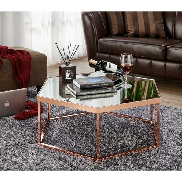 Hexagon Coffee Table Rose Gold, Rose Gold Hexagon Coffee Table