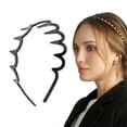 thumbnail image 2 of Unique Bargains 1 Pc Cute Big Wave Headbands for Women Bright Black, 2 of 6