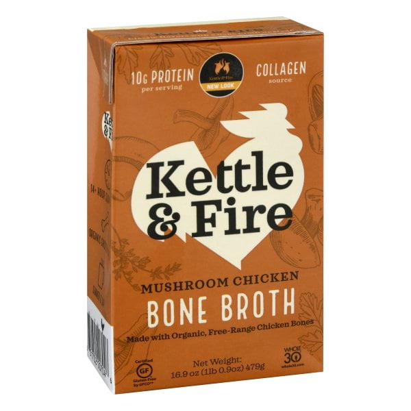 Kettle & Fire Mushroom Chicken Bone Broth, 16.9 oz