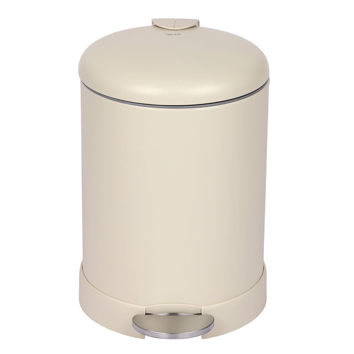 Glad Bathroom Trash Can, 1.2 Gallon Stainless Steel Small Step Garbage Bin with Lid, Beige