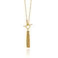 thumbnail image 2 of 14K Solid Yellow Gold Cable Rolo Link Chain Tassel Necklace Toggle Clasp, 2 of 3