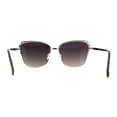 thumbnail image 4 of Womens Oversize Half Rim Look Metal Rim Cat Eye Designer Sunglasses Silver Black Smoke, 4 of 4