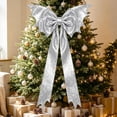 thumbnail image 5 of Extra-Large Christmas Bow Decoration – 45.28 Inch Oversized Cloth Bow for Tree Top, Porch, Window, Party Decor, 5 of 6
