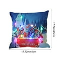 thumbnail image 3 of HOARBOEG Christmas LED Pillows with Flashing Lights, 15.74*15.74in Holiday Light Up Throw Pillows for Sofa Decor, 2 Mode Switching Christmas Gift, Santa Reindeer Printed Pillowcases, Battery Powered, 3 of 6
