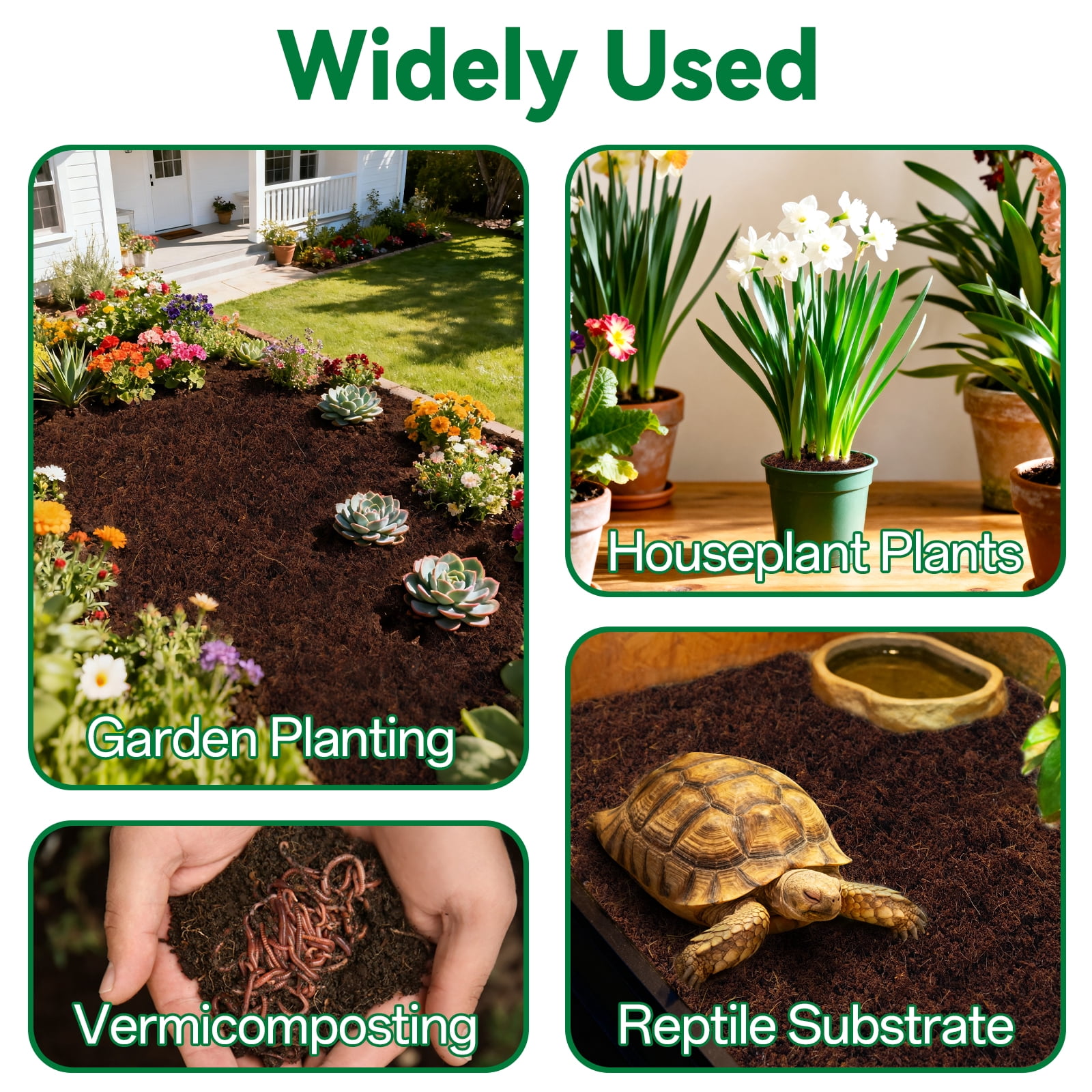 ZeeDix 4 Pcs 100% Organic Coco Coir Brick Coconut Coir Bricks for Plants Gardening Herbs