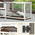 thumbnail image 7 of GOOJOASIS Rabbit Hutch Indoor, Chicken Coop Outdoor with 3 Removable Tray 2 Story Rabbit House with Large Running Cage & Ramp, 7 of 7