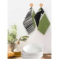thumbnail image 2 of Sage Green Black Kitchen Dish Towels for Drying Dishes Set of 4, Farmhouse Striped Modern Abstract Art Waffle Weave Microfiber Hand Tea Bathroom Towels Quick Dry & Absorbent Towel 12x12, 2 of 7
