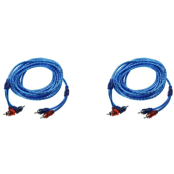 2piezas 5M 2 Rca A 2 Rca Amplificador de de Cable de Audio de Audio Estéreo para Automóvil