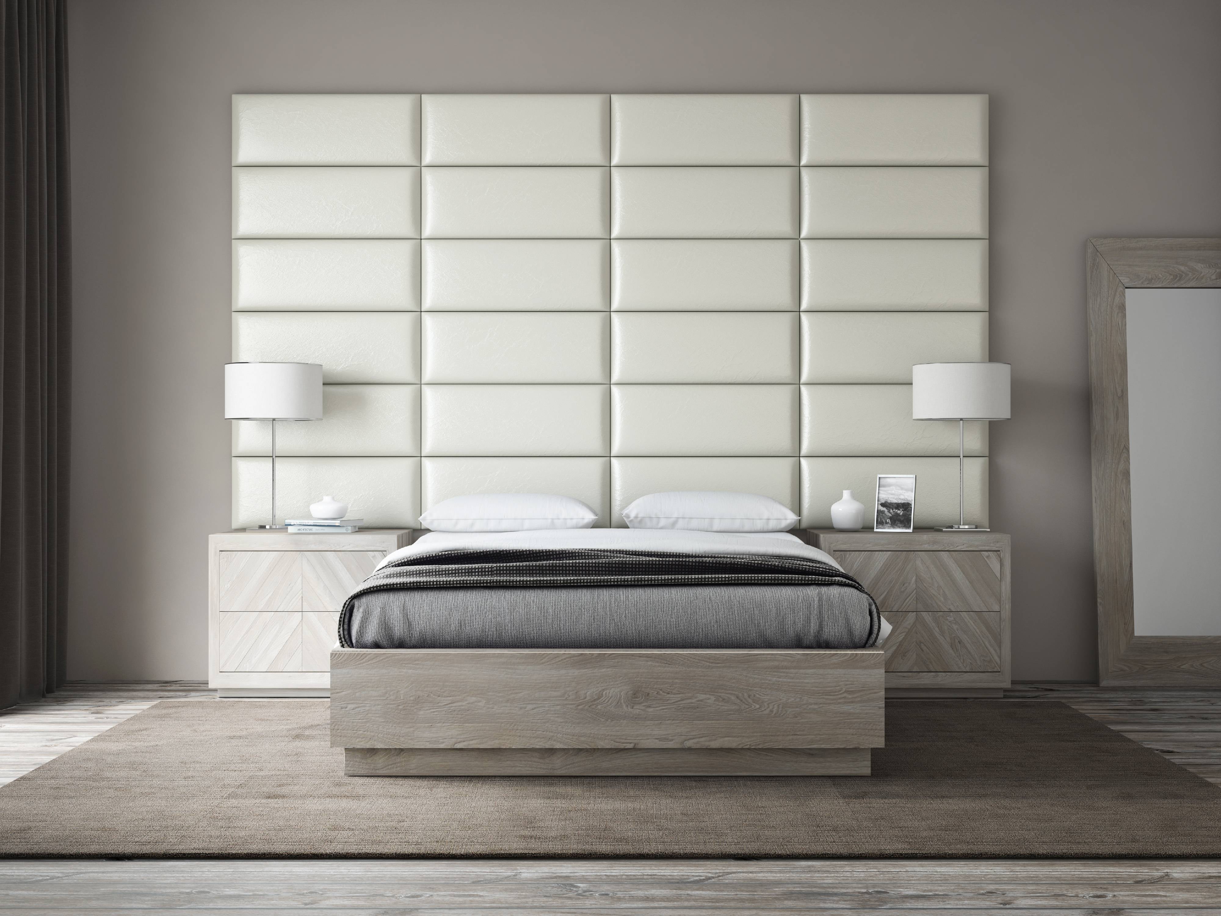 MODERN TRENDY HEADBOARD UPHOLSTERED WALL PANELS PADDED WALL TILES FAUX LEATHER atelieryuwa