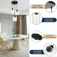 thumbnail image 3 of 3-Light Pendant Light Fixtures,Farmhouse Pendant Lights Kitchen Island,Black Kitchen Pendant Lighting, Hanging Lights for Dining Room, Hallway, E26 Base,Clear Glass Shade, 3 of 13