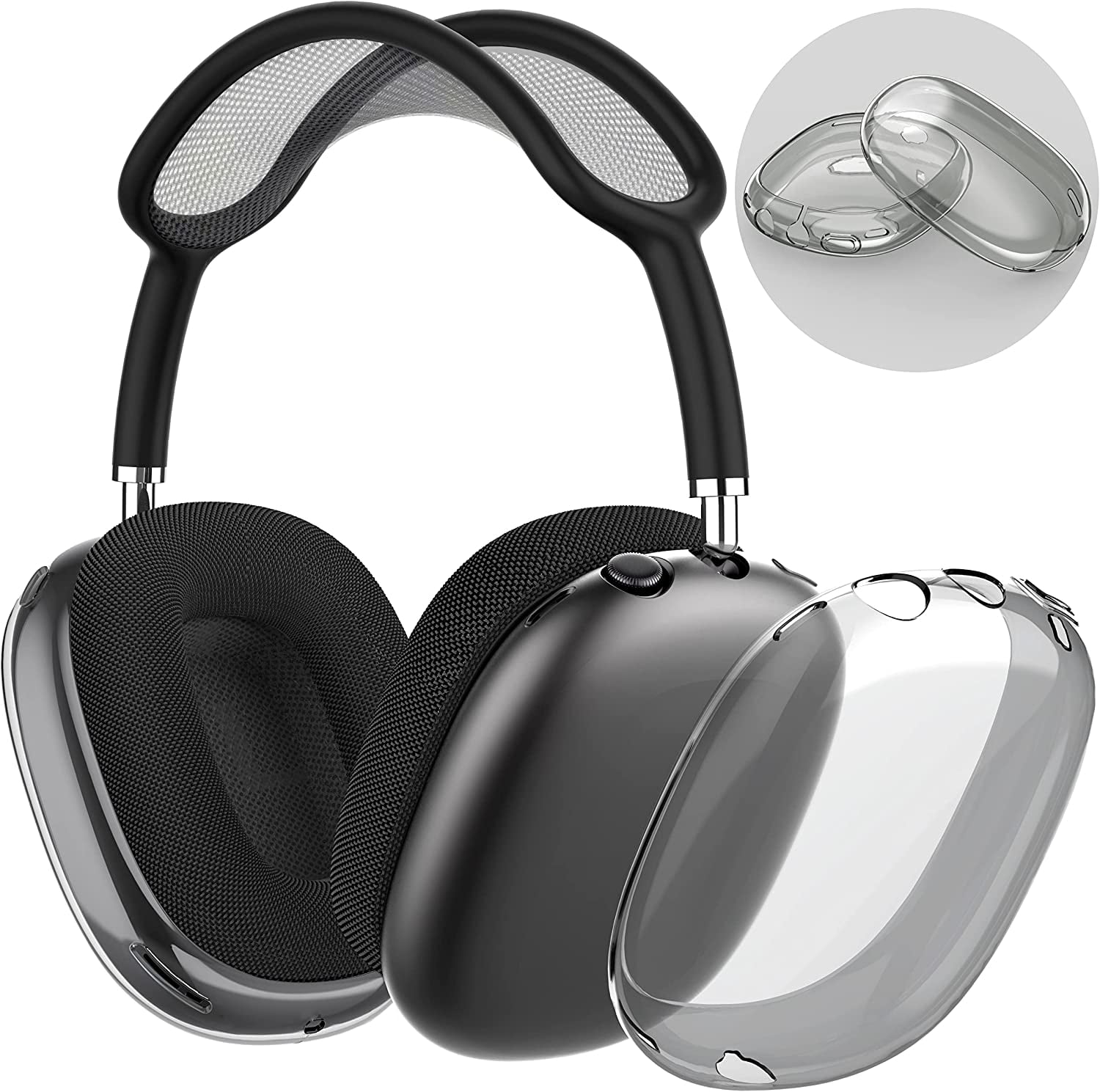 Clear Case for AirPods Max - Soft TPU - Fingerprint, Scratch and