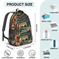 thumbnail image 5 of Bigfoot and Badge Blue Pattern Backpack for School, Cute School Bag with Adjustable Shoulder Straps and Padded Back, 16.9"x12.6"x5.9", 5 of 5