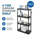 thumbnail image 4 of Gracious Living 4-Shelf Fixed-Height Medium-Duty Shelving Storage, Black, 4 of 10