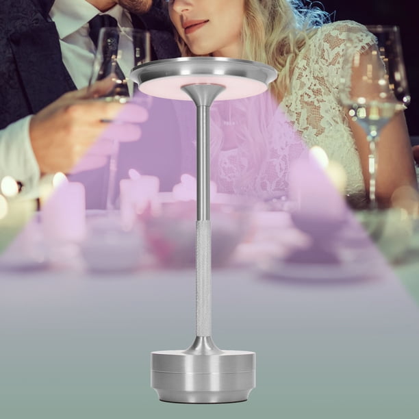 Lámpara De Mesa LED, Luz De Escritorio RGB De Metal Minimalista, Interruptor Táctil Recargable Portátil Con Control Remoto Para Oficina Para Mesita De Noche