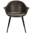 thumbnail image 5 of SAFAVIEH Dublin Mid Century Modern Leather Dining Tub Chair, Brown, Set of 2, 5 of 10
