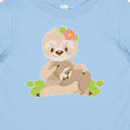 thumbnail image 4 of Inktastic Sloth Mom with Baby Sloth and Flowers Boys or Girls Baby T-Shirt, 4 of 5