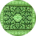 thumbnail image 1 of Ahgly Company Machine Washable Indoor Round Medallion Green Traditional Area Rugs, 5' Round, 1 of 1