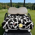 thumbnail image 3 of COEQINE Golf Cart Seat Protector with Fold Design & Carry Handle, Quilted Universal Fit 51.2x30.3 Inch for EZGO/Yamaha/Club Car 2-Seaters, 4-Pocket Storage, Cute Black Cow Print, 3 of 8