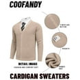 thumbnail image 5 of COOFANDY Mens Button Down Cardigan Sweater Solid Basic Casual Slim Fit Ribbed V Neck Sweater with Pockets, 5 of 5