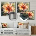 thumbnail image 4 of Designart "Hibiscus Petals Orange Green II" Floral Hibiscus Metal Wall Art, 4 of 5