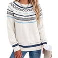 thumbnail image 2 of Fall Sweaters for Women 2026 Fair Isle Pullover Sweaters Winter Crewneck Loose Knit Sweater Shermie, 2 of 8