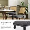thumbnail image 4 of MAYEERTY Dark Gray Dining Chairs Set of 2, Rattan Backrest, Metal Frame, Boucle Upholstery for Living Room, 4 of 7